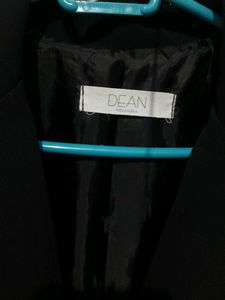 Chic Black Blazer with White Piping