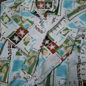 Patterned Button-Up Shirt