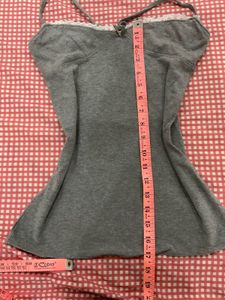 Grey Lace Trim Cami Top