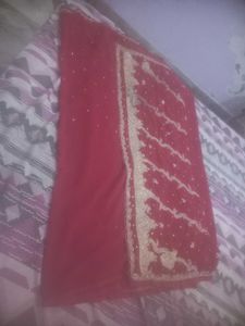 Red Embellished Sari