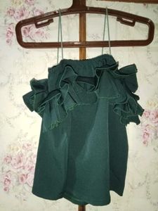 Green Ruffle Top