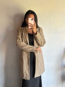 Classic Beige Tweed Blazer