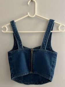 NEWME Denim Corset Tank Top