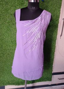 Stunning Sequin Embellished Lavender Tunic