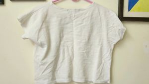 White Top With Red Heart Print