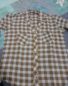 Women regular fit collared plaid Shirt | S size