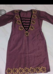 Embroidered Purple Kurta