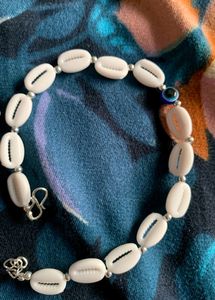 Sea Shell With Blue Evil Eye Adjustable Ankle 2