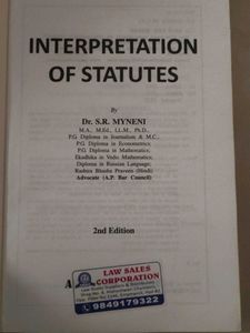 Interpretation of Statutes by Dr. S.R. Myneni