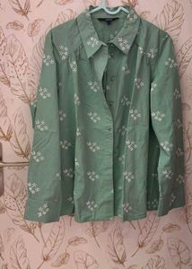 vero moda Green Embroidered Button-Up Shirt
