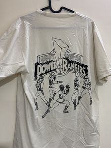 White power rangers back print graphic tshirt