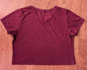 Cotton Maroon Crop Top