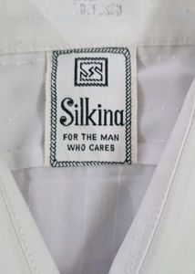 Silkina self designed (striped) Off White Shirt