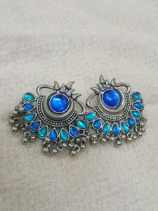 Boho Blue Stone Dangle Earrings
