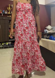 Flowy Floral Print Maxi Dress