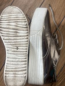 Shiny Metallic Lace-Up Shoes