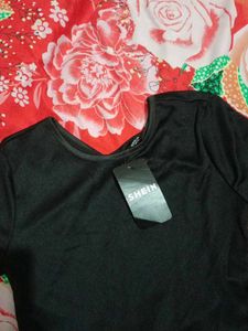 Shein Black Long Sleeve Crop Top