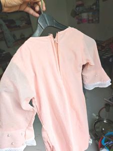 Peach Kurta with Bell Sleeves plazzo