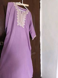 Kalini Brand -Embroidered Lavender Cotton Kurta