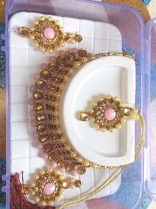 Elegant Kundan & Pearl Necklace Set