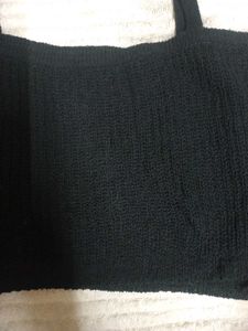 Combo of Black Cropped Knit Tank Top + yellow one