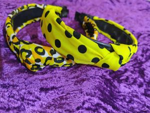 Knot Hair Band (Yellow Polka Dot &amp; Leopard Print)