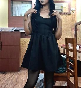 Black Sleeveless Fit and Flare Dress Zudio