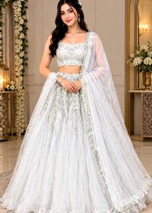 Stunning White  net Lehenga Choli