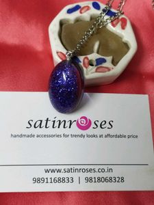 Sparkling Purple Egg Pendant Necklace
