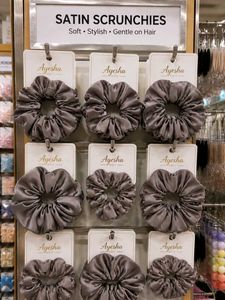 White Scrunchie with Flower Charms