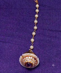 Exquisite Pearl &amp; Stone Maang Tikka