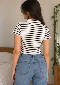 H&amp;M Striped Polo Baby Tee