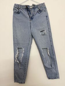 Light Wash Distressed Denim Jeans