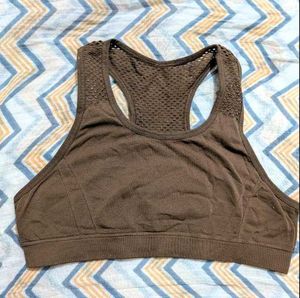 Ribbed Brown Sports Bra