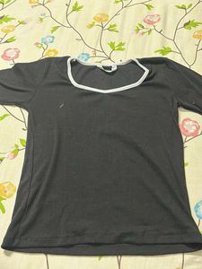 Classic Black Scoop Neck Top
