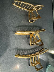 Set of 3 Gold Tone Hair Claw Clips