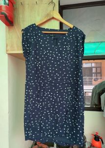 Mango Navy Blue Star Print Dress