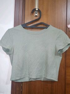 Casual Green Crop Top