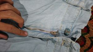 Light Blue Denim Wide Leg Pants