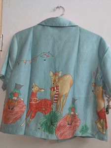 printed crop shirt