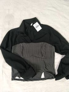 Black Stripe Corset Top Brand new with the