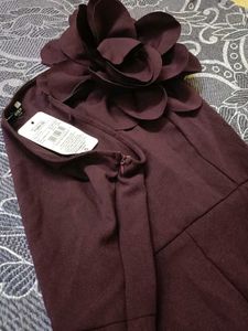Elegant Burgundy Floral Dress
