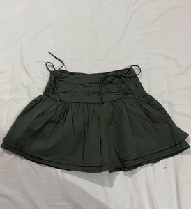 Trendy Y2k Olive Green Mini Skirt