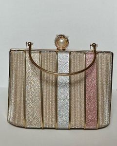 Brand New Sparkling Striped Evening Clutch Bag
