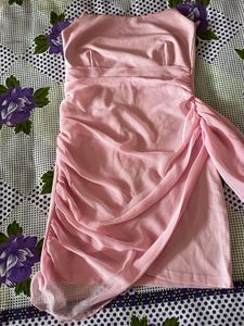 Chic Pink Strapless Mini Dress