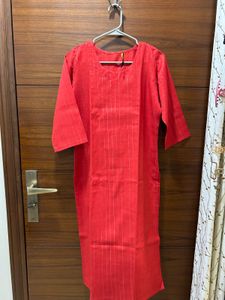 Red Striped Kurta