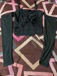 Stylish Black Cold Shoulder Top