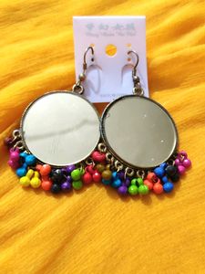 Boho Mirror Jhumka Earrings