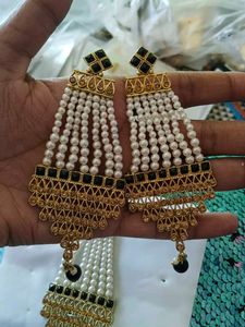 Elegant Pearl &amp; Stone Jewelry Set