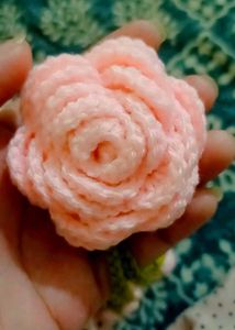 Crochet Pink Rose Hair Clip💗